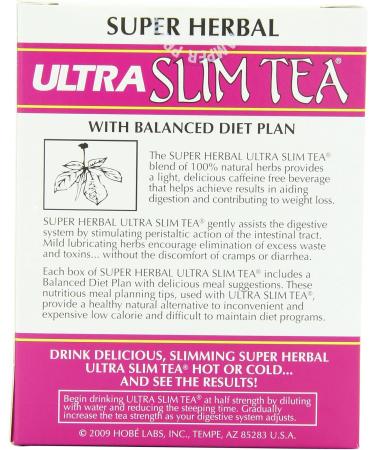 Hobe Labs Ultra Slim Tea Super Herbal - 24 Tea Bags - Buy Online on GoSupps.com