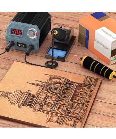 60W Wood Burning Kit with 24 Tips, Dual Pen Pyrography Tool for Teen Artists - Perfect Gift for Creative Teens | Black Grey - Buy Online on GoSupps.com