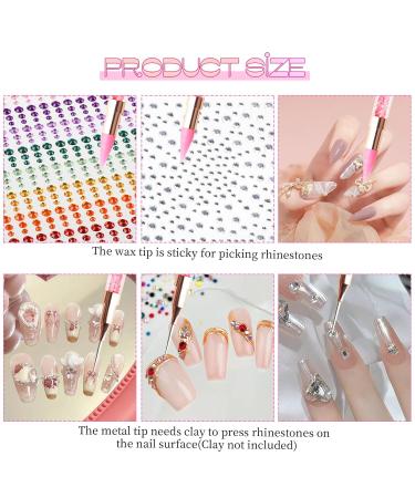 Rhinestone Picker Doting Pen - Dual-Ended Wax Pencil for Nail Art & DIY Crafts (Pink) | International Shipping Available - Buy Online on GoSupps.com
