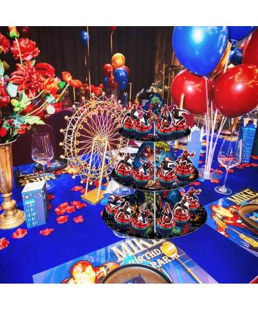 Superhero Cupcake Stand (3 Tier) Hero Themed Birthday Party Centerpiece for Kid Birthday Party Decorations Supplies - Buy Online on GoSupps.com
