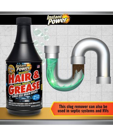 Instant Power Hair and Grease Drain Opener - 20 oz Liquid Drain Cleaner and Clog Remover - Buy Online on GoSupps.com