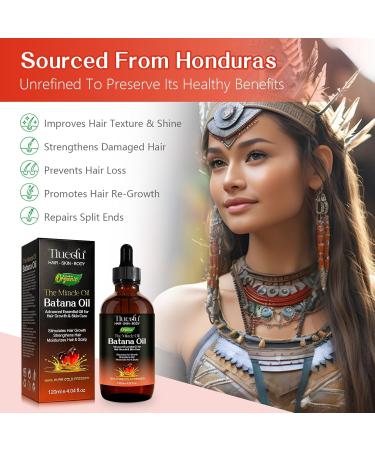 Natural Unrefined Batana Oil for Hair Growth & Nourished Scalp | Essential Hair Eyelash & Skin Care Oil - 4.04 oz - Buy Online on GoSupps.com