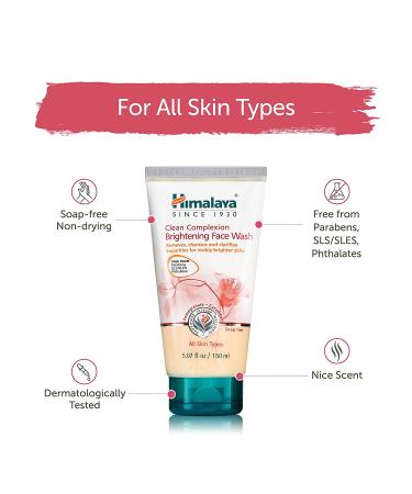 Himalaya Clean Complexion Brightening Face Wash - 5.07 fl oz (150 ml) | Glow & Cleanse Skin - Buy Online on GoSupps.com
