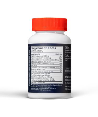 Roman Hair Support Supplement for Men - Saw Palmetto, Zinc & Biotin - Nourish & Strengthen Hair - 30-Day Supply | 90 Capsules - Buy Online on GoSupps.com