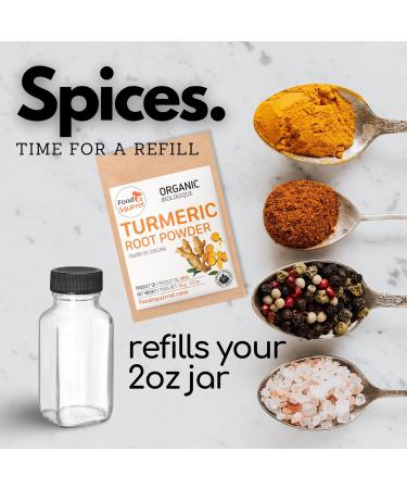 Organic Turmeric Powder 2oz (56g) - High Curcumin Content Raw from India Vibrant Culinary Spice for Curries Golden Milk & Healthy Recipes - 100% Pure Curcuma Powder - Buy Online on GoSupps.com