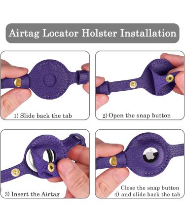 Buy Oopsdoggy Leather Airtag Cat Collar with Bells - GPS for Cats & Small Dogs (Purple) | Durable & Stylish - Buy Online on GoSupps.com