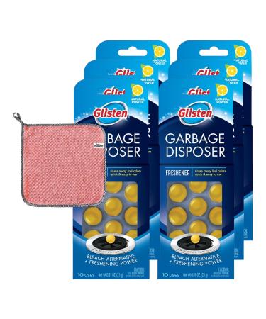 Glisten Garbage Disposal Cleaner Garbage Disposal Cleaner and Deodorizer Lemon Scented Cleaning Towel Garbage Disposal Odor Eliminator sink disposal cleaner Kitchen Sink Easy Use 10 Capsules P
