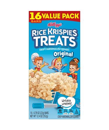 Rice Krispies Treats Marshmallow Snack Bars Value Pack - Original 12.4oz Box (16 Bars) - Buy Online on GoSupps.com