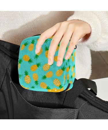 Menstrual Bag with Zipper | Pineapple Pattern Ladies Napkin & Tampons Pouch - Stylish & Functional for Women and Girls - Buy Online on GoSupps.com