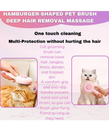 Self Cleaning Cat Grooming Brush - Pink | For Short & Long Haired Cats, Kittens, Puppies, and Rabbits - Buy Online on GoSupps.com