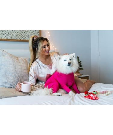 Shed Defender Body Suit for Dogs - Anti-Shedding Shirt Recovery Jumpsuit Anxiety Calming Onesie - Pink XL (28-38 kg) - Perfect for Hot Spots & Car Seat Covers - Buy Online on GoSupps.com