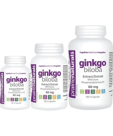 Prairie Naturals Ginkgo Biloba Extract 60mg with Phosphatidylserine VCaps - 360 Count 360 count (Pack of 1) - Buy Online on GoSupps.com