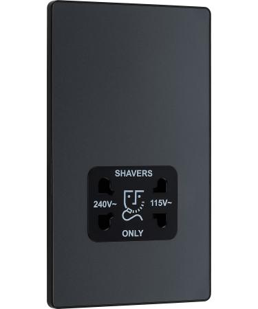 BG Evolve Shaver Socket Matt Black 115/240 V