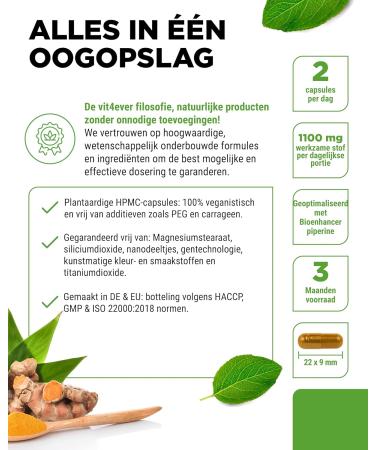 VitaminVersand24 DE Curcuma extract 180 capsules Highly dosed with 500 mg curcumin per daily portion With 90 curcumin content Without unwanted additives vegan 98 Curcuminoid - Buy Online on GoSupps.com