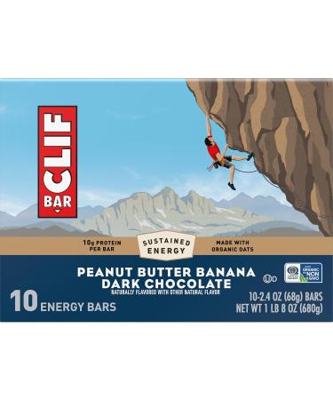 CLIF BAR - Energy Protein Bars - Peanut Butter Banana with Dark Chocolate - Made with Organic Oats - Energy Bars - Non-GMO - (10 Pack) - Buy Online on GoSupps.com