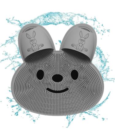 Shower Foot and Back Scrubber Mat | Slip-Resistant Rabbit Silicone Brush | Reliable Massage Pad for Body & Foot Care - Gray - Buy Online on GoSupps.com