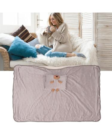 USB Heating Ceiling Blanket - 5V Washable Thermostatic Cute Bear Striped Gray | Skin-Friendly Polyester | Cozy Home Heating Solution - Buy Online on GoSupps.com