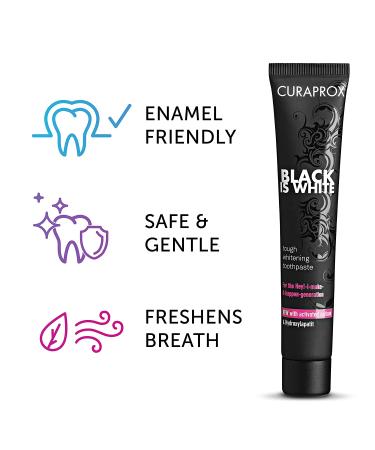CURAPROX Black Is White Charcoal Whitening Toothpaste 90ml - Brighten Your Smile Naturally - Buy Online on GoSupps.com