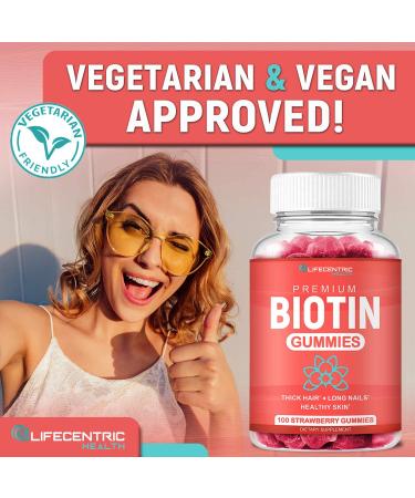 Max Strength Biotin 10000mcg Gummies for Hair Growth | Vegan Supplement for Hair Skin and Nails | Chewable 100 Count for Women Men and Kids - Buy Online on GoSupps.com