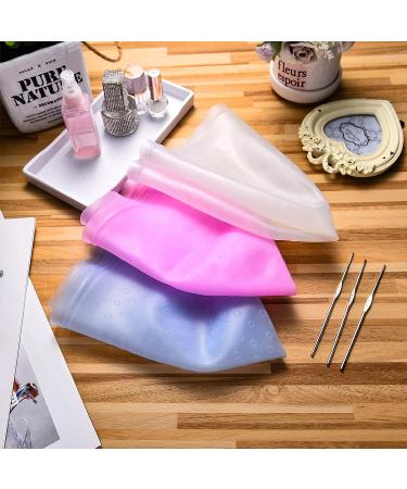3 Pieces Reusable Silicone Hair Staining Cap for Hair Coloring - Multicolor Dye Cap with Metal Hook - Salon Quality Hairdressing Tools (Blue/White/Purple) - Buy Online on GoSupps.com