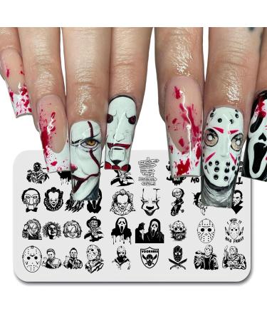 Halloween Nail Stamping Plate & Kit | Scary Movie Characters | DIY Horror Nail Art for Women & Girls - Buy Online on GoSupps.com