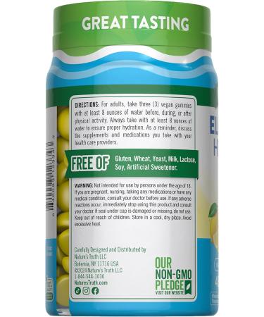 Nature's Truth Electrolyte Gummies for Hydration - Vegan Non-GMO Gluten Free | 48 Count Lemon Flavor Supplement - Buy Online on GoSupps.com