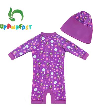 UPF 50+ Sun Protection Baby Swimwear | Purple One Piece Swimsuit 6-9 Months - Buy Online on GoSupps.com