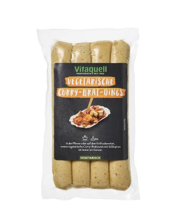 Vitaquell Curry Brat Dings vegetarian 4 x 80 g for the pan or grill a vegetarian curry sausage with sweet lupins