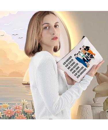 Levlo Cosmetic Bag with Zipper - Perfect Gift for Korean Army Fans & Members - Stylish Makeup Bag for Women & Girls - Buy Online on GoSupps.com
