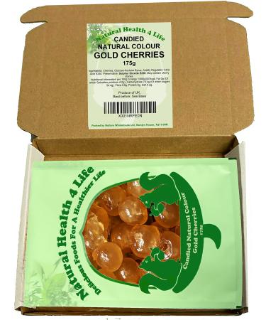 Natural Health 4 Life Cake Baking Ingredients Candied Natural Colour Gold Glace Cherries 175 g in Bag (1 Bag) 175g - Buy Online on GoSupps.com