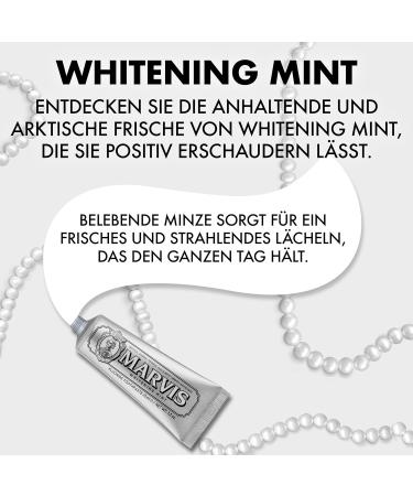 Marvis Whitening Mint Toothpaste 25ml - Travel Size Natural Whitening Plaque Removal & Long-Lasting Freshness - Buy Online on GoSupps.com