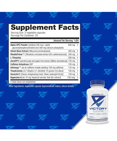 EndurElite Victory Caps - Pre Workout for Endurance & Strength Crossfit and Cross Training Caffeine and Nootropics - 60 Capsules - Buy Online on GoSupps.com
