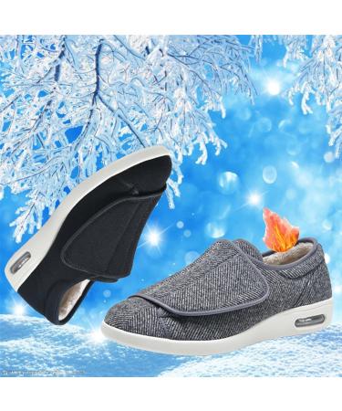 Diabetic Shoes for Women Adjustable Non-Slip Winter Sneakers for Swollen Feet & Edema | Thermal Fleece Lined | Perfect Mother's Day Gift (Size 11.5 A Black - Buy Online on GoSupps.com