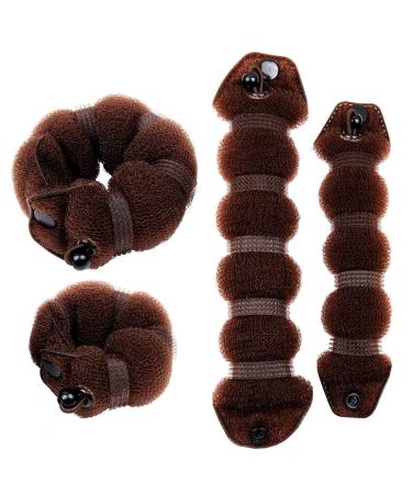 Goldrose Beauty Buns 2-Pack Magic Hair Styling Twist Ring Former Donut Chignon Bun Maker Clip - Brown - Buy Online on GoSupps.com
