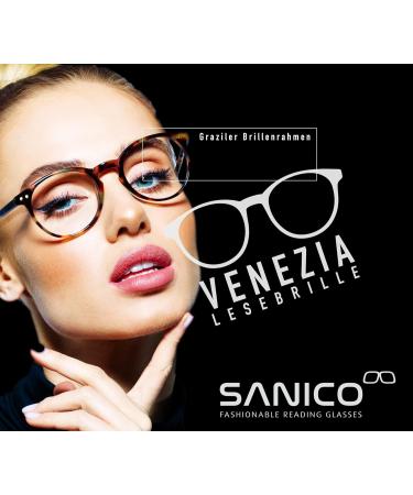 Sanico Fashionable Reading Glasses | Diopter Options 1.0 to 3.5 | Unisex Venezia Black | Stylish Visual Aid for Men & Women - Buy Online on GoSupps.com