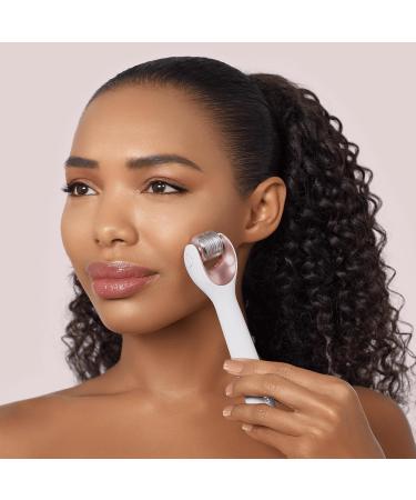 GESKE SmartAppGuided MicroNeedle Face Roller | 9 in 1 | Electric derma roller with rose quartz | Professional microneedling device | Needle roller | Beauty roller for face Starlight - Buy Online on GoSupps.com