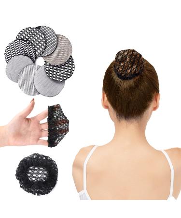 8PCS Ballet Hair Nets for Buns Hair Bun Cover Elastic Mesh Edge Bun Hair Net for Women Ballet Girls