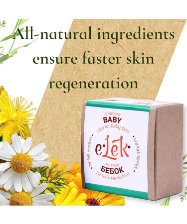 Elek Baby Herbal Ointment 20ml - Organic Hypoallergenic Diaper Cream for All Skin Types - Gentle Baby Care with Marigold & Beeswax - Buy Online on GoSupps.com