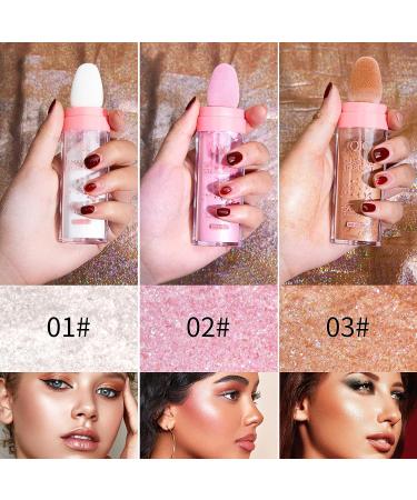 AZLESLOG 3 Colors Fairy Highlighter Powder Stick Set - Shimmer Glitter Powder for Hair, Face & Body Glow - Buy Online on GoSupps.com