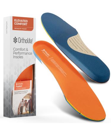 Fusion Elevated Comfort Shoe Trim-to-Fit Insert - Proprietary Two-Layer Memory Foam System Designed for Ultimate Step-in Comfort and Long-Term Cushioning Orange M: 8-9.5