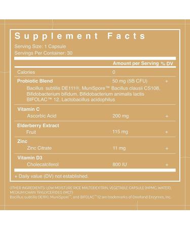 rmdy Immunity Support Supplement - Vitamin C, Zinc, Elderberry, Vitamin D, Probiotic, Antioxidant - 30 Capsules - Gluten-Free, Vegan, Non-GMO - Buy Online on GoSupps.com