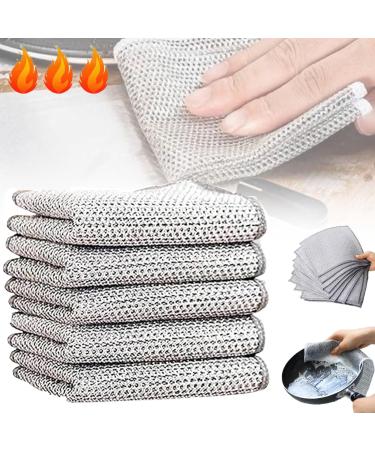 Voguedex Wire Cleaning Cloths Multipurpose Wire Dishwashing Rags for Wet and Dry Multifunction Non Scratch Wire Dishcloth Wire Dishcloths for Kitchen (5PCS)
