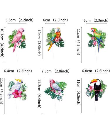 Blumomon 24-Piece Birds & Animals Cupcake Toppers - Parrot Picks & Cake Decorations for Kids' Birthday Parties - Buy Online on GoSupps.com