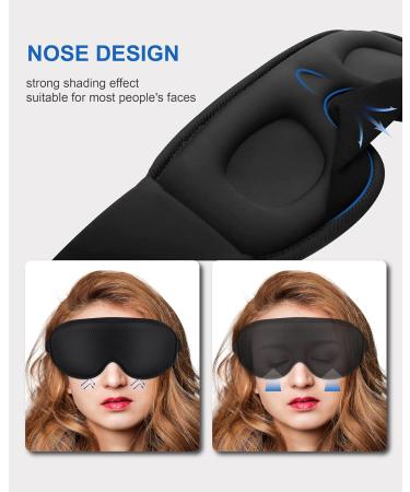 2 Pack MrsJeggy Upgraded 3D Contoured Blackout Eye Mask for Sleeping - Soft Eye Covers with Adjustable Strap for Travel, Nap, Insomnia - Men's Eye Sleeping Mask with Nose Wing - 100% Blackness - Buy Online on GoSupps.com