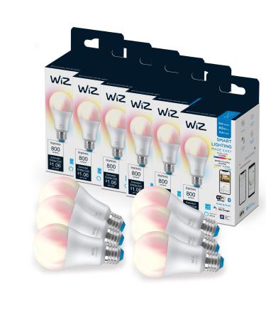 WiZ Connected 6-Pack Color 60W A19 Smart WiFi Light Bulb, 16 Million Colors, Compatible with Alexa and Google Home Assistant, No Hub Required, 6 Bulbs A19 Color 6 Count (Pack of 1) - Buy Online on GoSupps.com