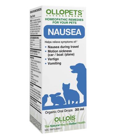 OLLOPETS Nausea Organic Homeopathic Remedy Option for All Pets 1 Fl Ounce