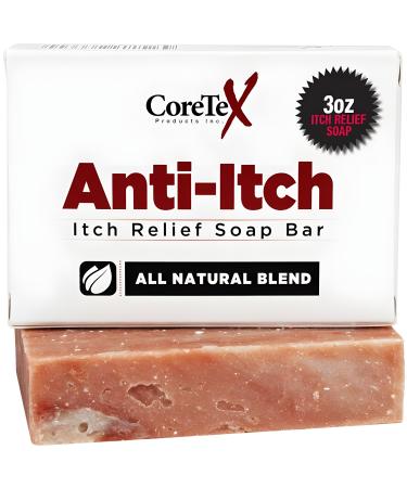 CoreTex Anti-Itch Soap Bar USA Hand-Made Natural Soap for Itchy Skin Providing Fast Acting Relief from Poisonous Plant Rashes Insect Bites Eczema Chicken Pox & other Mild Skin Irritations