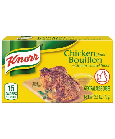 Knorr Cube Bouillon, Chicken, 6 Extra Large Cubes, 2.5 oz Chicken 2.5 Ounce (Pack of 1)