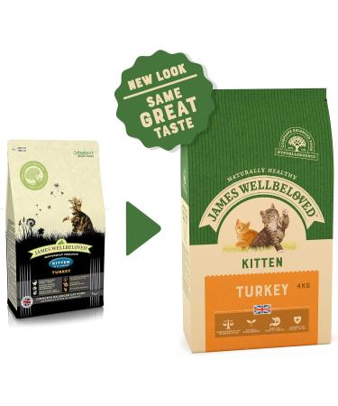 James Wellbeloved Kitten Turkey 4 kg Bag Hypoallergenic Dry Cat Food Turkey (Old Design) 4 kg (Pack of 1) - Buy Online on GoSupps.com