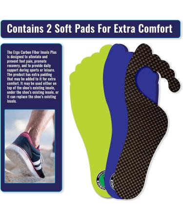Ergoactives Carbon Fiber Insole Plus - Rigid with Padding for Men and Women - Alleviates Morton's Neuromas, Plantar Fasciitis - Size M 9-12, W 7-9 - 1 Unit - Buy Online on GoSupps.com
